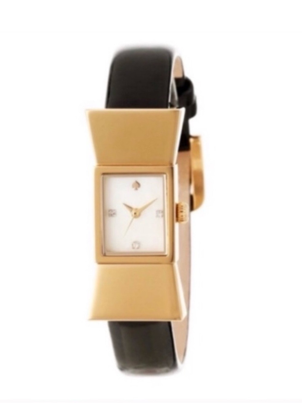 Kate Spade Gold Bow Watch with Patent Leather Strap